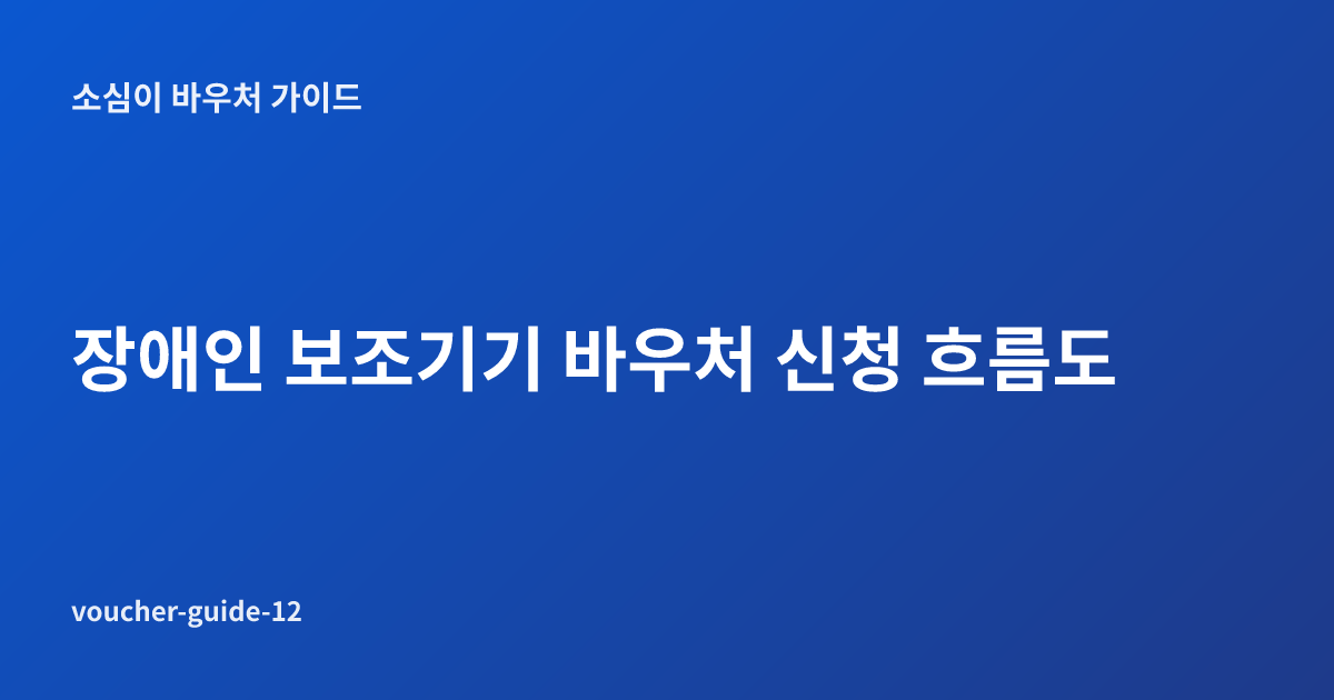 장애인 보조기기 바우처 신청 흐름도